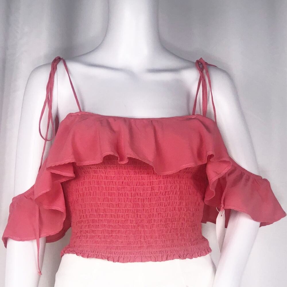 Planet Blue Life CrabApple Smocked Chili Crop Top Size Extra Small
